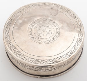 Peruvian Engraved Silver Snuff Box, 19th C.