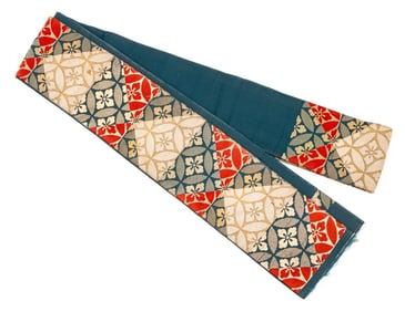 Japanese Gold Thread Embroidered Silk Obi Belt