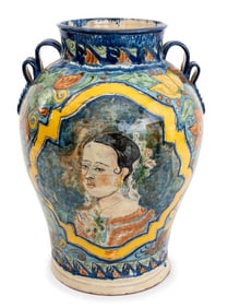 Mexican "Capelo" Glazed Stoneware Vase