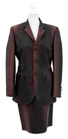 Jean Paul Gautier Iridescent Silk Blend Skirt Suit