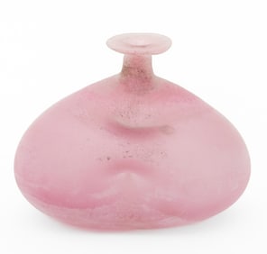Cenedese Murano Pink Scavo Glass Vase