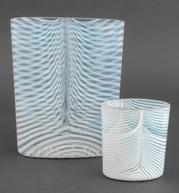 Kosta Boda Art Glass Striped Vases, 2