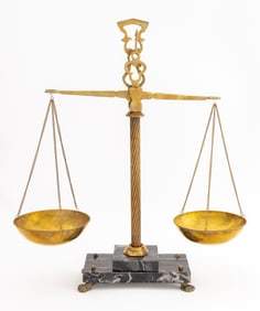 Italian Brass and Black Marble Scales