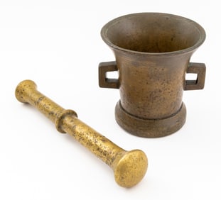Eastern European Judaica Bronze Mortar & Pestle