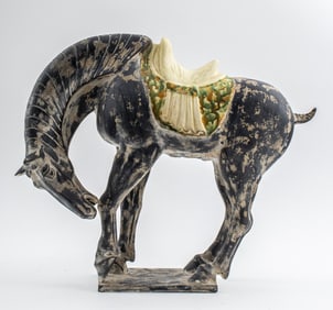 Chinese Tang Style Sancai Ceramic Horse Statue