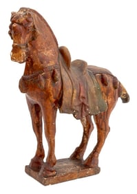 Chinese Tang Dynasty Style Painted Plaster Horse