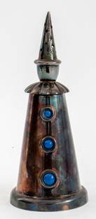 Jean Boggio for Roux Marquiand Sugar Caster: Jean Boggio (French, b. 1963) for Roux Marquiand Silver Plate Clown Form Sugar Caster. 8" H x 3.25" Diameter. Provenance: From a New York City Collection. Keywords: Designer, France, European, Moderni