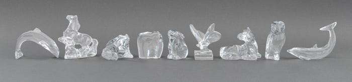 Baccarat Glass Animal Figurines, 9