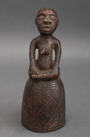 Zaire Kuba Figural Carved Wood Cup