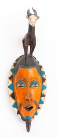 Ivory Coast Polychrome Painted Wood Guro Mask