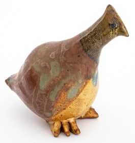 Frances Senska Quail Glazed Art Pottery Sculpture