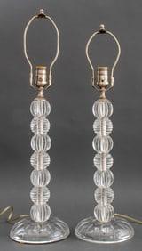 Hollywood Regency Style Cut Glass Table Lamps, 2