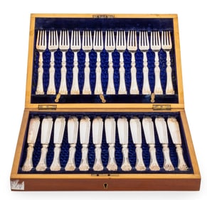 Edwardian Sterling Silver Fish Service for 12