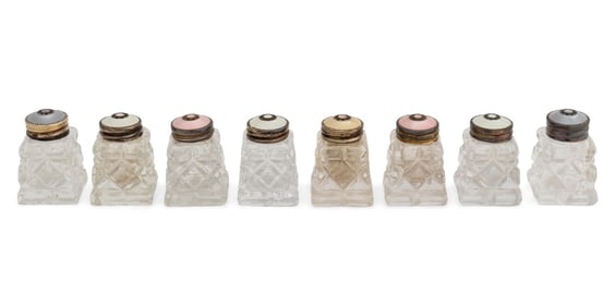 Sterling & Crystal Salt & Pepper Shakers, 8 Pairs