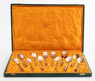Ercuis French Silver Plate Coffee Spoons, 12