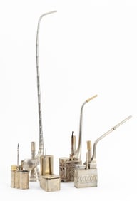 Chinese Silver-Tone Metal Opium Pipes, 5