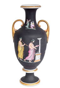 German Porcelain Classical Two Handle Vase (1 of 5)