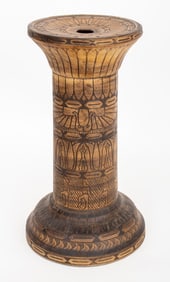 Egyptian Revival Ceramic Column Plant Stand