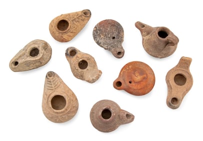 Ancient Holy Land Pottery Oil Lamps, 9
