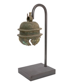 Thai Bronze Elephant Bell on Stand