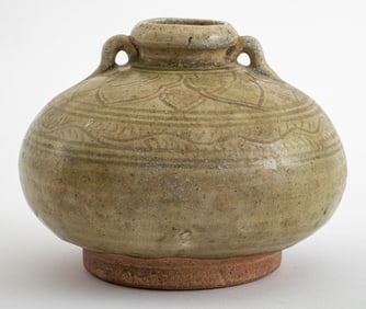 Thai Celadon Glazed Ceramic Vase