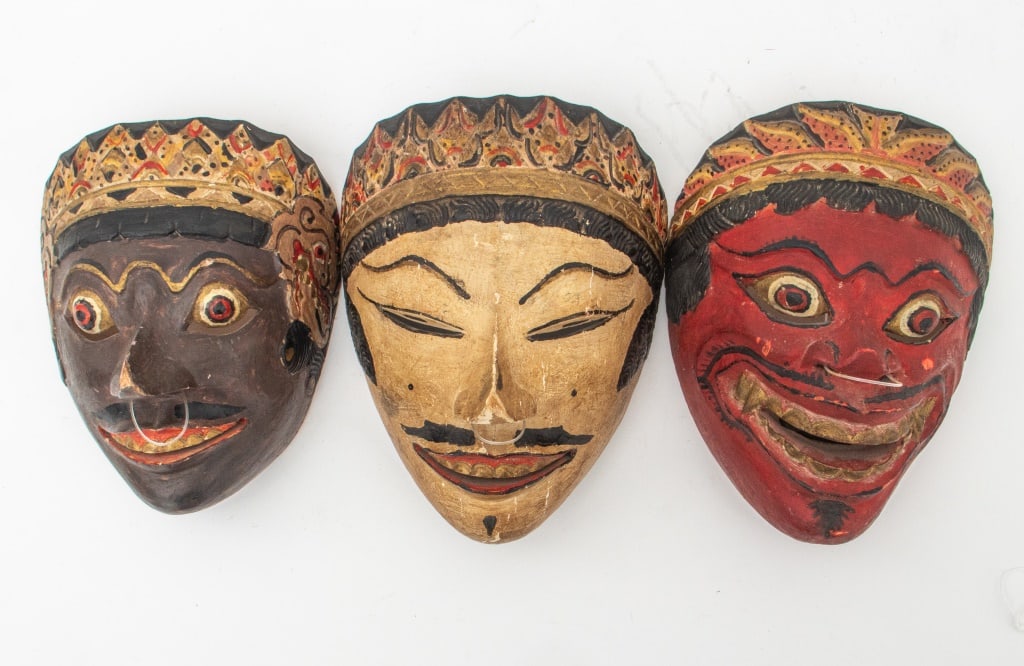 Indonesian Carved Wood Topeng Dance Masks, 3 (1 of 18)