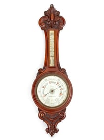 American Mahogany Aneroid Barometer & Thermometer