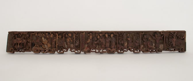 Chinese Carved Painted Wood Architectural Element