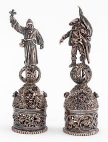 Dutch Silver Figural Wax Seals, 2