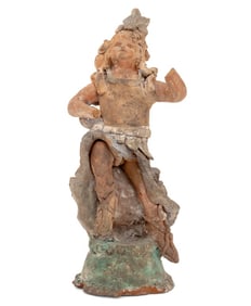 Baroque Style Pottery Cherub Sculpture