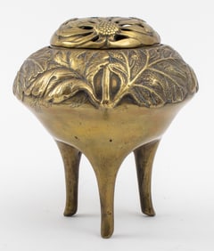 Continental Brass Art Nouveau Incense Burner