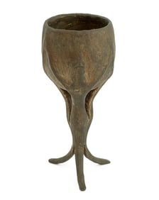 Art Nouveau Bronze Figural and Flower Form Vase