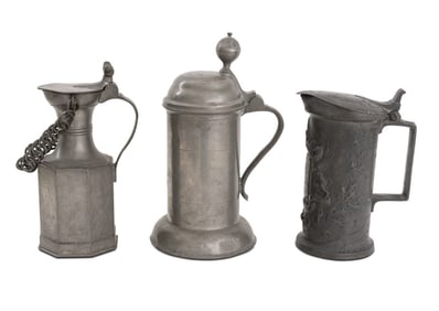 German Pewter Tankards, 3