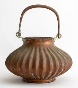 Arts & Crafts Bronze Handled Cauldron
