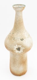 Mid-Century Modern Floral Motif Stoneware Vase