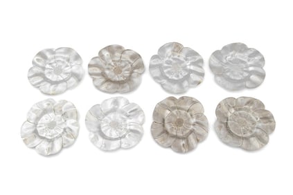 Silver Plate Flower Dessert Plates, 8