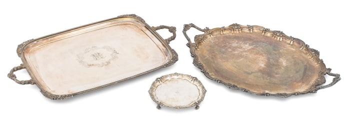 English Silver Plate Platters, 3