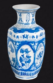 Chinese Blue and White Hexagonal Vase