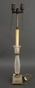 Italian Cut Glass and Brass Table Lamp