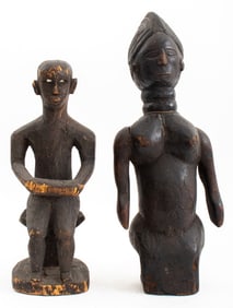 African Fang Carved Wood Sculptures, 2