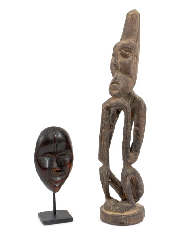 African Carved Wood Ancestor Sculpture and Mask, 2 (1 of 5)