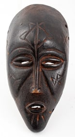 African Dan or Bete Hand-Carved Wood Mask