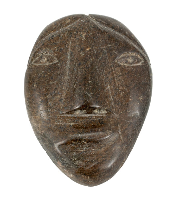Inuit Carved Serpentine Sculpture of Head (1 of 3)