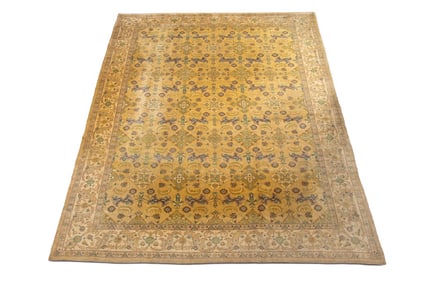 Persian Tabriz Cream Carpet, 14' 2.5" x 9' 9"