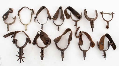 American Western Cast Iron Cowboy Boot Spurs, 13