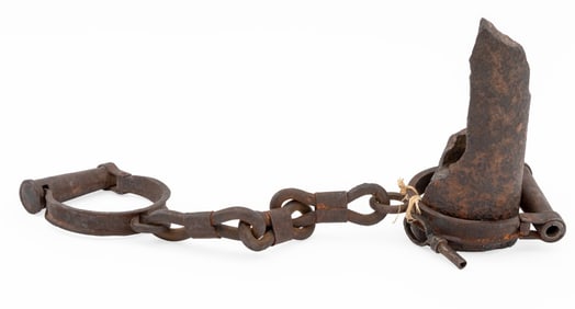 Wrought Iron Prisoner Shackles, Pair