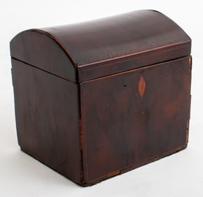 Victorian Mahogany Dome Tea Caddy, 19th C.