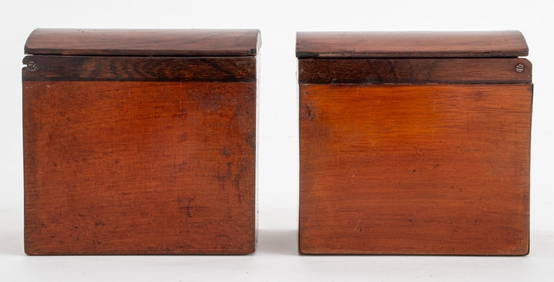 Pair of Hinged Rosewood Tea Caddies, 19th C. (1 of 4)