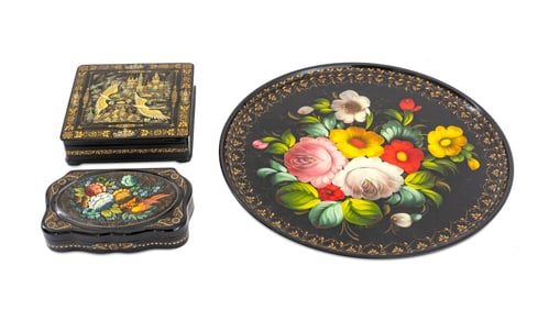 Russian Hand-Painted Lacquer Articles, 3