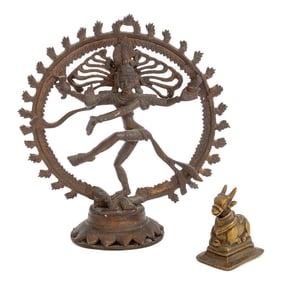 Indian Shiva & Nandi Brass Sculptures, 2